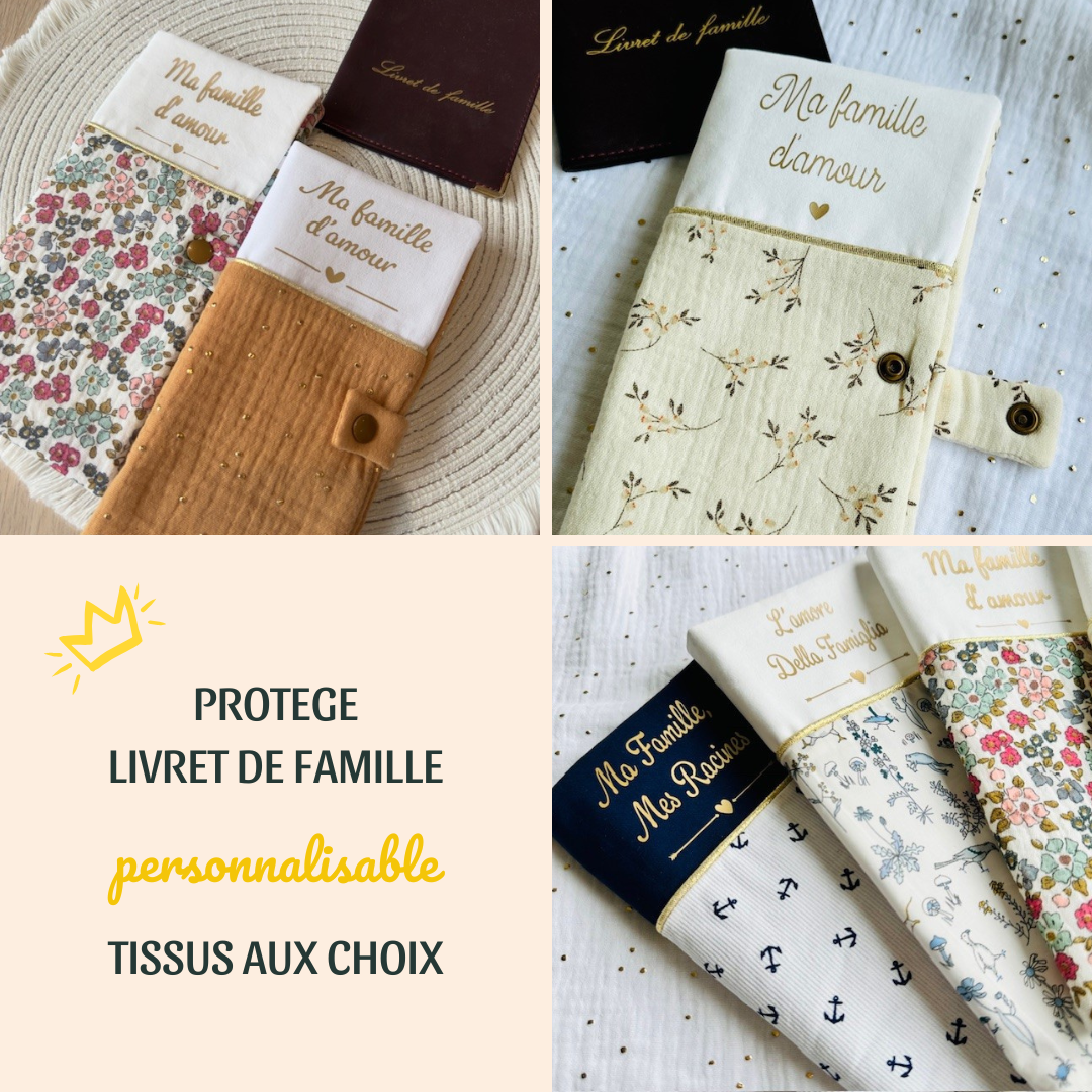 Protège livret de famille personnalisable avec les mots doux que vous souhaitez