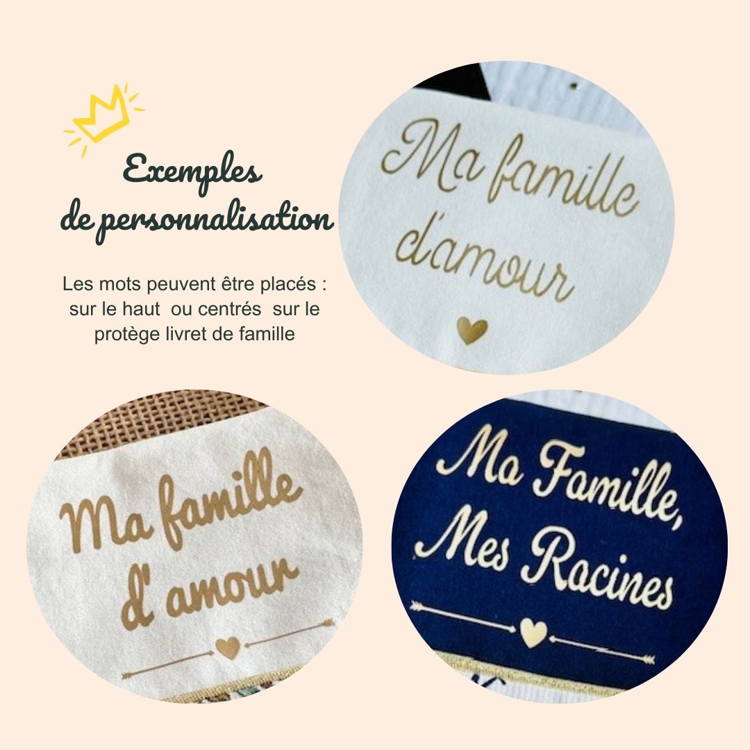 Protège livret de famille personnalisé - motif plein