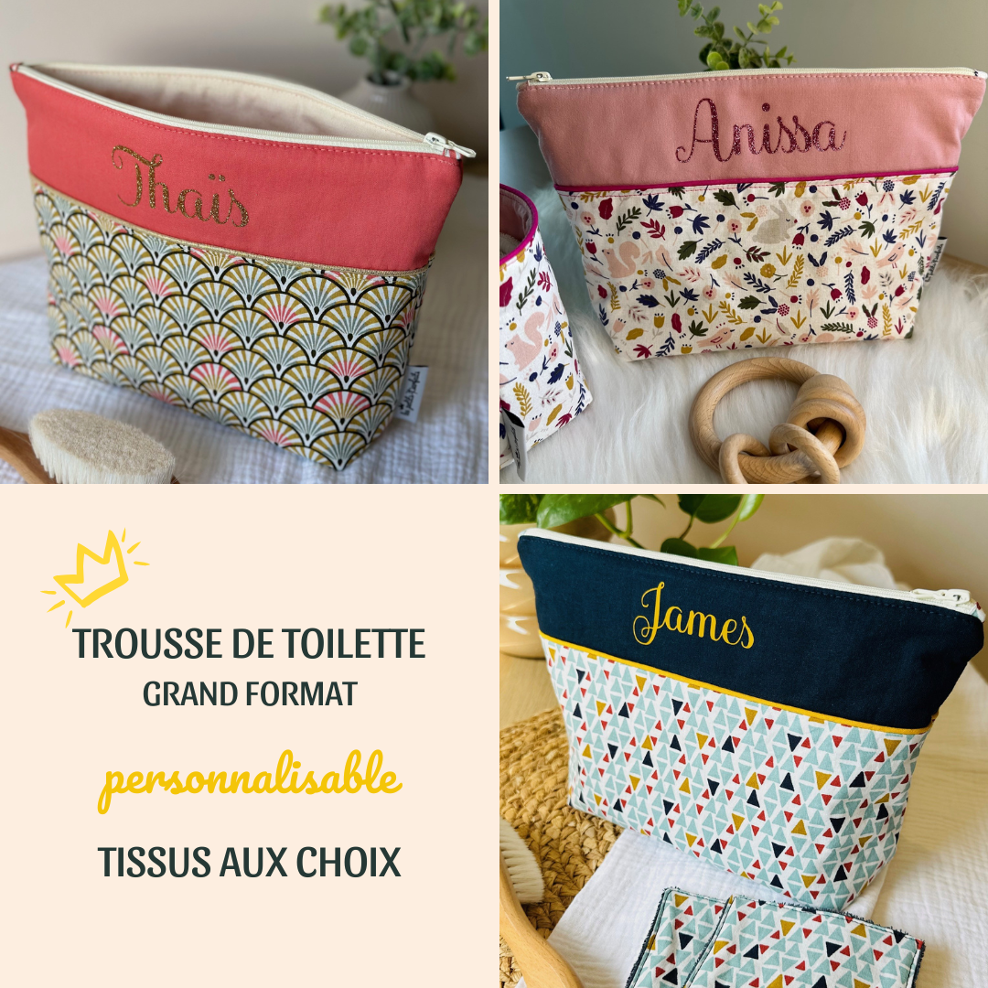 Trousse de toilette personnalisée avec prénom pour bébé et enfant Les Petits parfaits