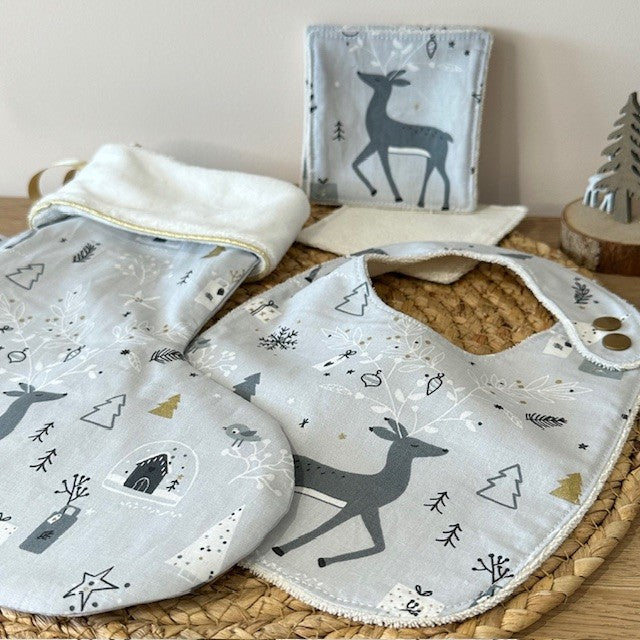 Coffret Noël à composer - Rennes et sapins gris