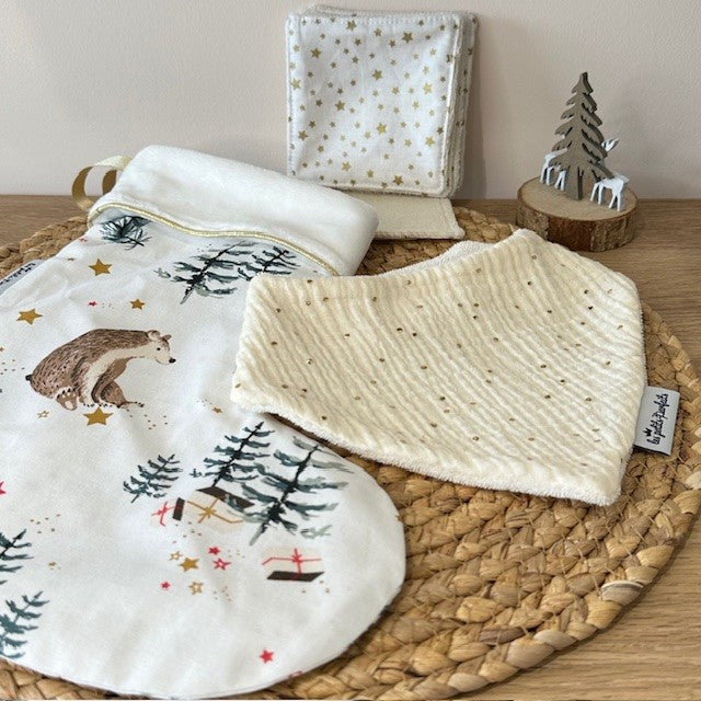 Coffret Noël à composer - Ours et forêt enneigée