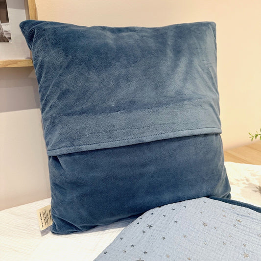 Housse de coussin minky déhoussable et personnalisable
