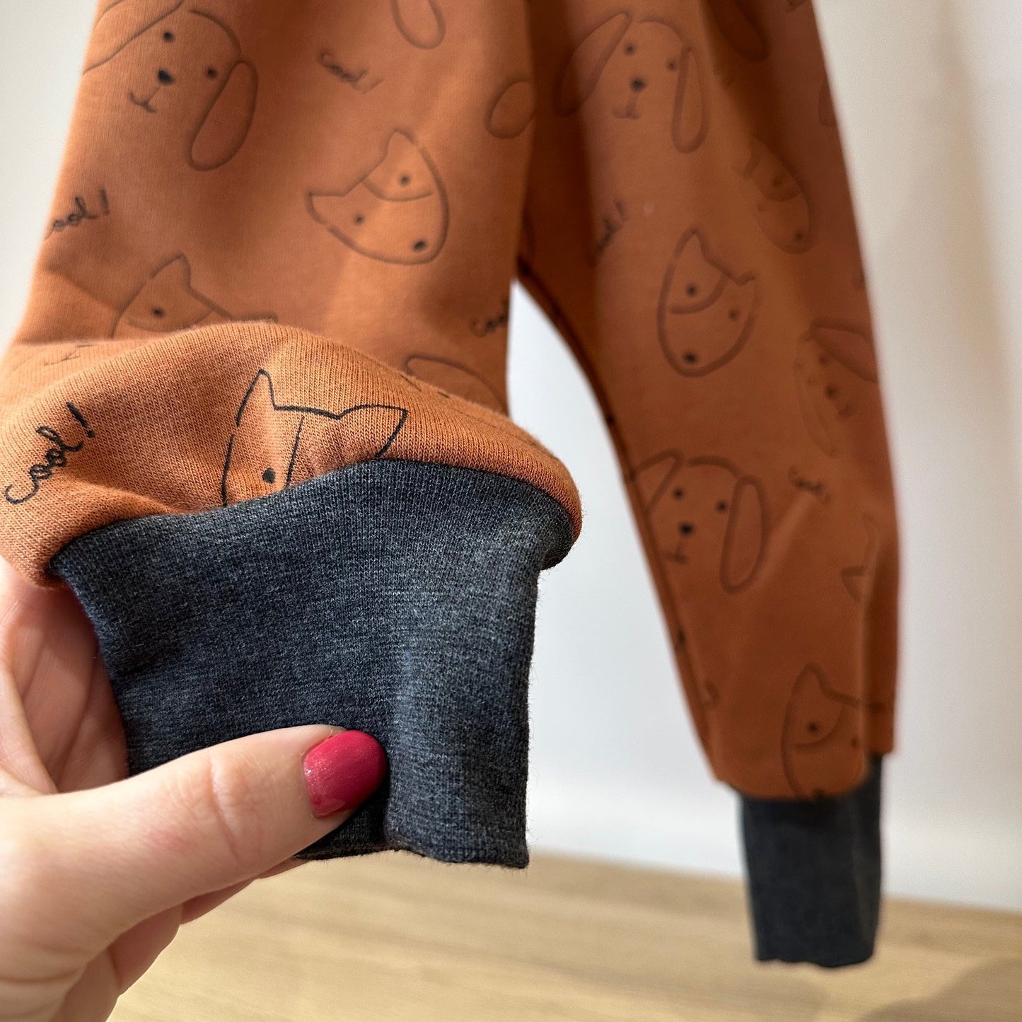 Sarouel jersey molleton chien rouille