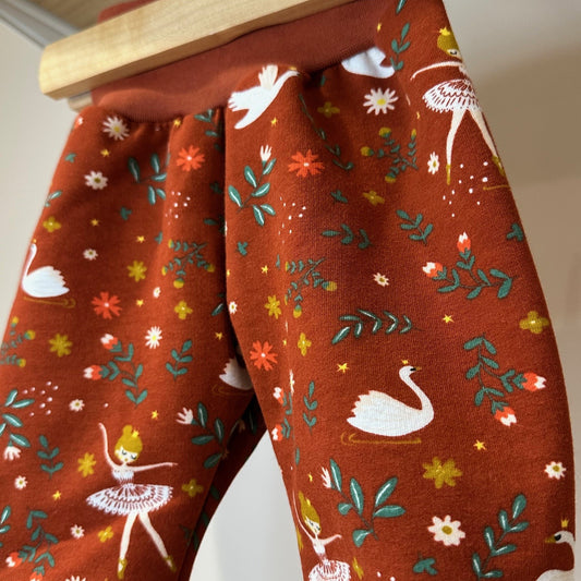 Sarouel jersey molleton Danse des cygnes marsala