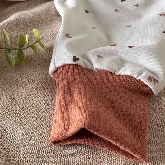 Sarouel blanc et cassonade motif coeurs