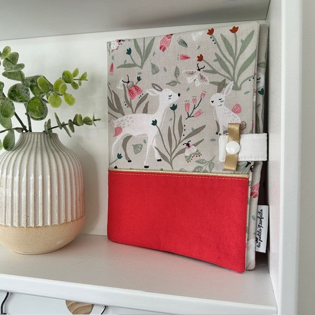 Protège carnet de santé Thème chevreaux fond beige (avec prénom)