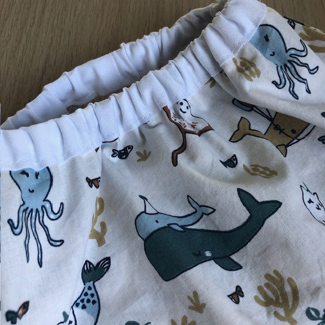 Bavoir maternelle réversible Thème Animaux marins