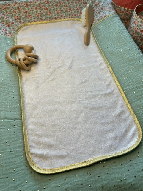 Housse de matelas à langer Thème fleuri et double gaze