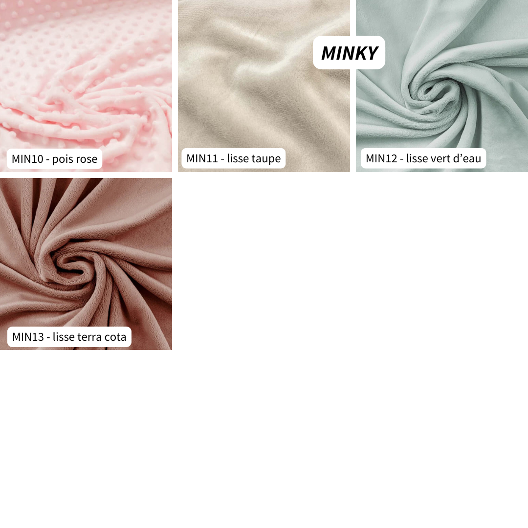Housse de coussin minky déhoussable et personnalisable