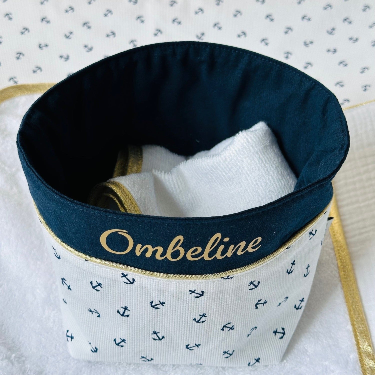 panier de table à langer personnalisé avec prénom