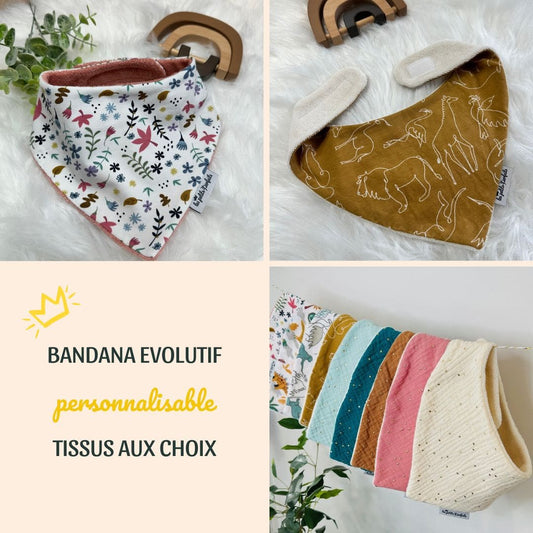 Image de bandanas évolutifs pour bébé à personnaliser chez Les petits parfaits