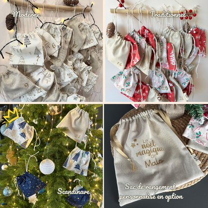 Calendrier de l’Avent en tissu personnalisé