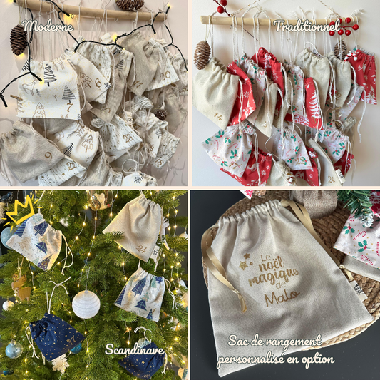 Calendrier de l’Avent en tissu personnalisé