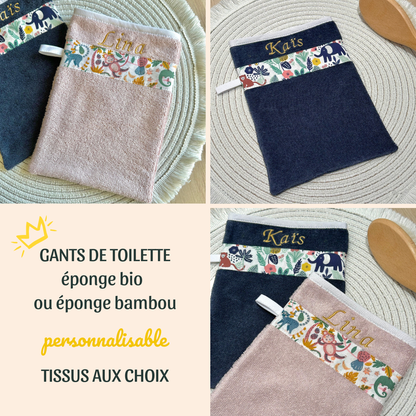 Gant de toilette personnalisable bébé et enfant