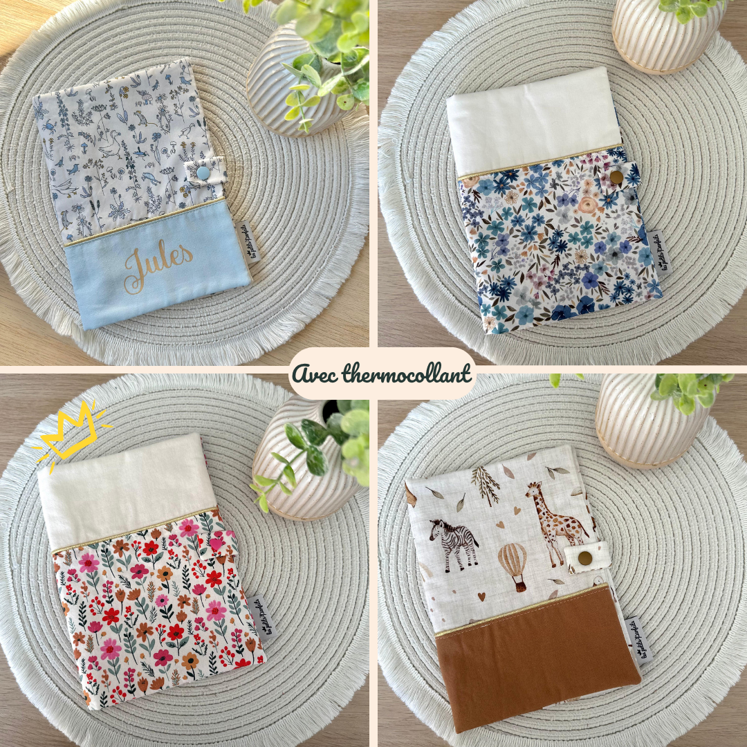 Protège carnet de santé à Personnaliser - 2 bandeaux