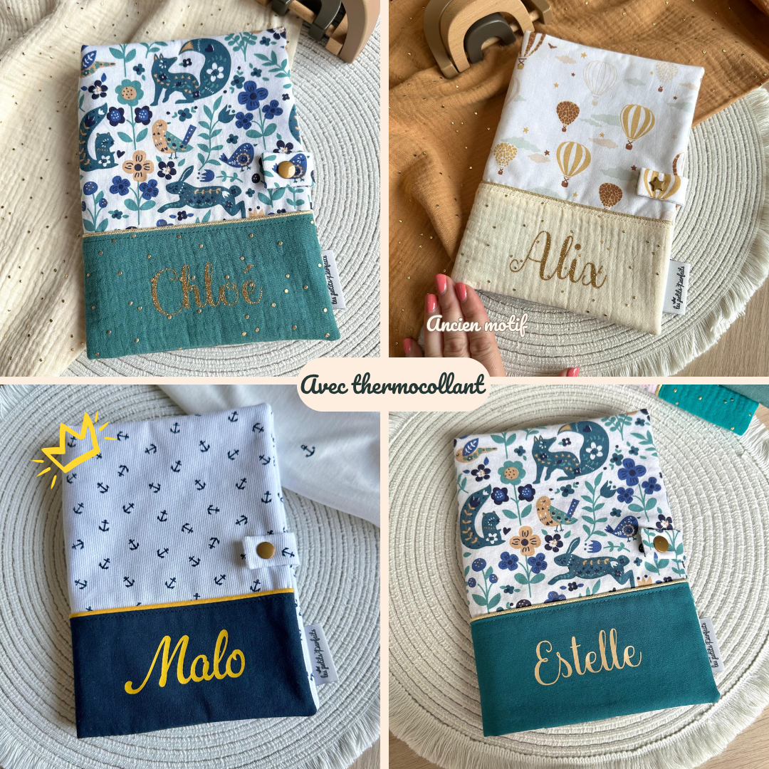 Protège carnet de santé à Personnaliser - 2 bandeaux