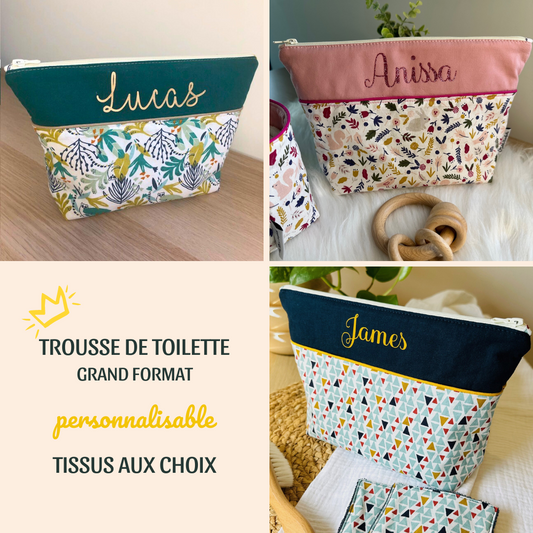 Trousse de toilette personnalisée avec prénom pour bébé et enfant Les Petits parfaits