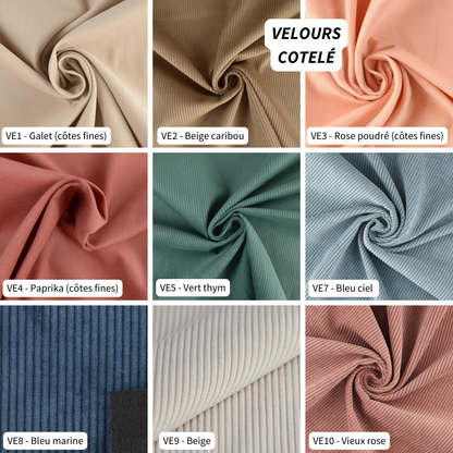 Sac banane femme personnalisé en velours côtelé