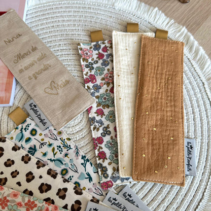 Marque-page personnalisé en tissu I Cadeau maîtresse, maman, mamie