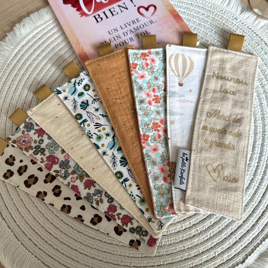 Marque-page personnalisé en tissu I Cadeau maîtresse, maman, mamie