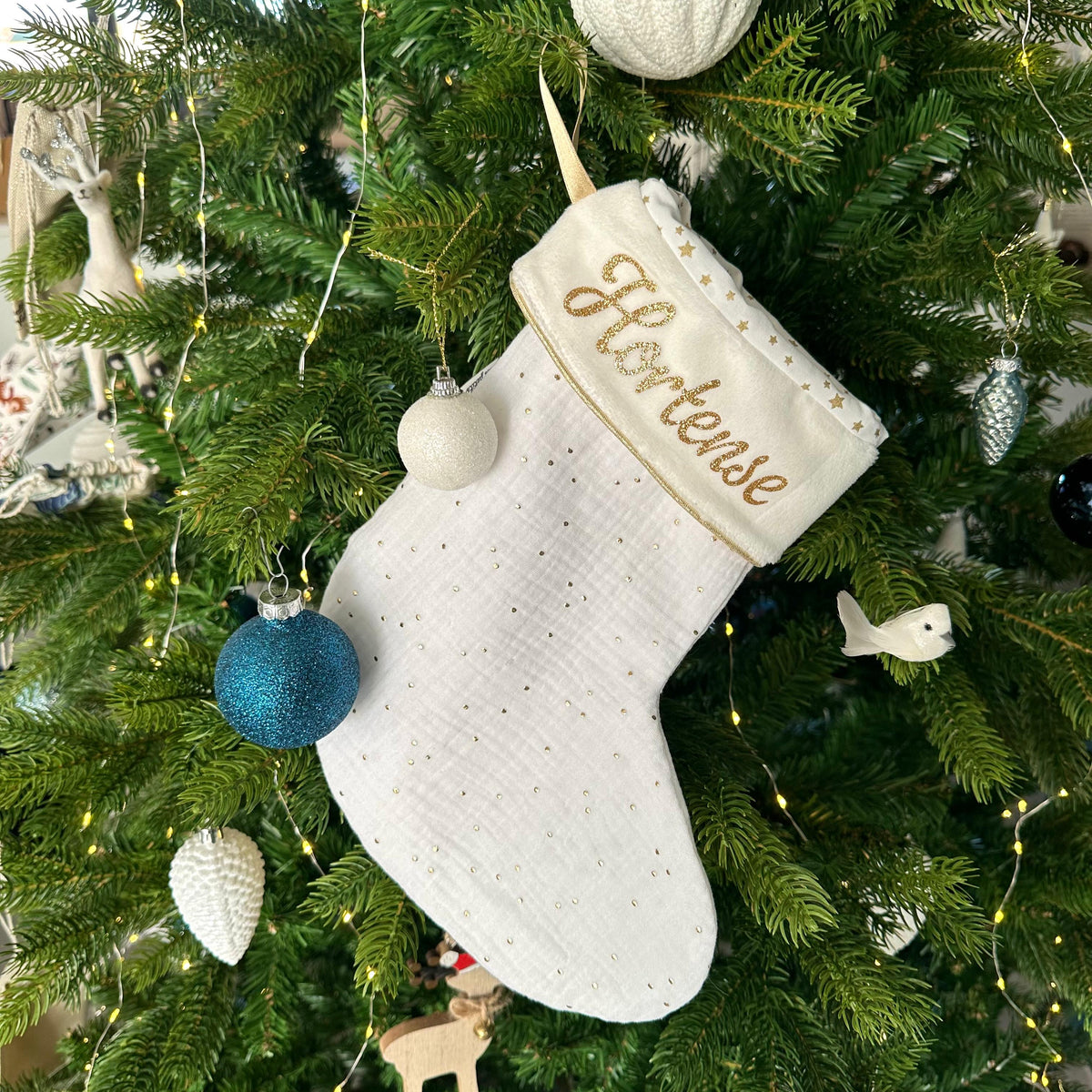 Chaussette de Noël personnalisée avec prénom