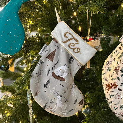 Chaussette de Noël personnalisée avec prénom