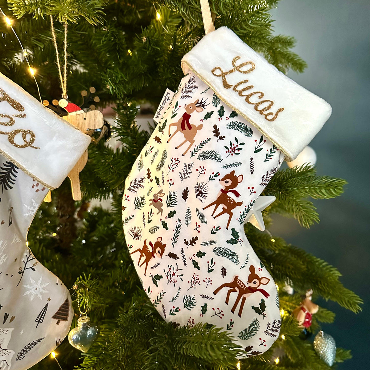 Chaussette de Noël personnalisée avec prénom