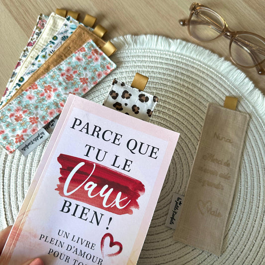 Marque-page en tissu prêt à offrir I Cadeau maîtresse, maman, mamie