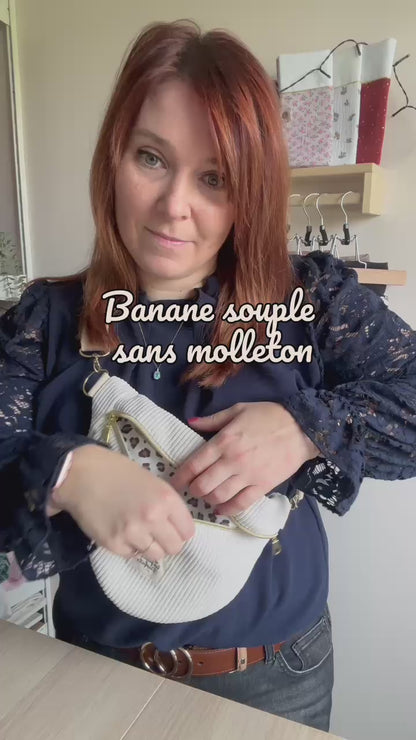 sac banane souple en velours cotelé, entièrement personnalisable