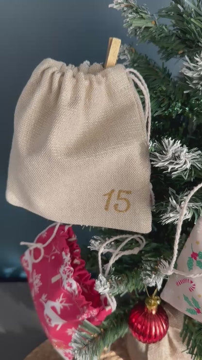 Calendrier de l’Avent en tissu personnalisé