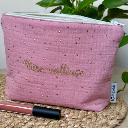 Trousse de toilette Thème double gaze - petit format (avec prénom)
